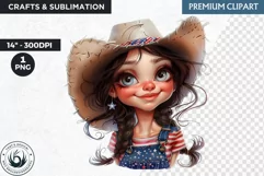 Patriotic cowgirl clipart,4th of July, independence day PNG Product Image 1