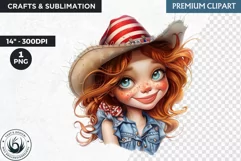 4th of July Cute cowgirl cliparts,independence day,patriotic Product Image 1