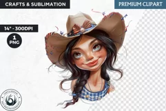 Patriotic cowgirl clipart,4th of July, independence day PNG Product Image 1