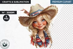 4th of July Cute cowgirl cliparts,independence day,patriotic Product Image 1
