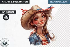 4th of July Cute cowgirl cliparts,independence day,patriotic Product Image 1