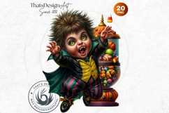 Cute Vampire clipart Set, kids halloween clipart, dracula Product Image 10
