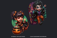 Cute Vampire clipart Set, kids halloween clipart, dracula Product Image 3