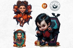Cute Vampire clipart Set, kids halloween clipart, dracula Product Image 4
