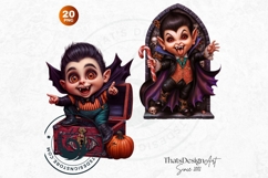 Cute Vampire clipart Set, kids halloween clipart, dracula Product Image 6