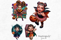 Cute Vampire clipart Set, kids halloween clipart, dracula Product Image 7