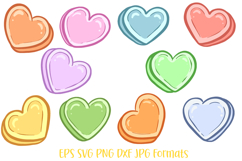 20 Cute Love Hearts Pastel Valentine Clipart Glossy 3D Heart Product Image 2