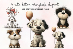 Cute Watercolor Dogs Clipart PNG Product Image 1