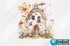 Watercolor Floral Fairy House Clipart Bundle Product Image 7