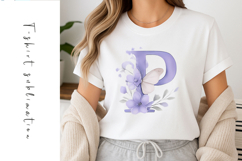 Alphabet, Letters, Monogram, purple flowers Product Image 1