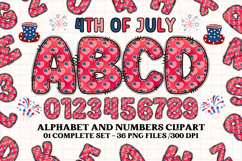 4th July Alphabet png clipart, independence letters doodle Product Image 1