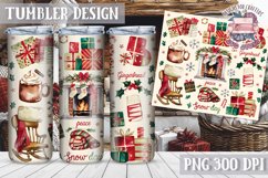 Sublimation Tumbler WRAP Christmas Design Quote Watercolor Product Image 1