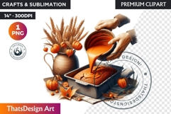 Autumn Clipart, Cozy Fall PNG Baking &amp; Kitchen, Bakery Product Image 1