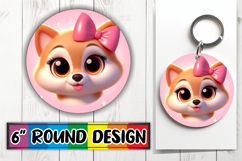 Joyful Circle Keychains for Gifts, 3D Dog Product Image 1