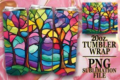 Stunning Tree Stained Glass Wrap 20oz Tumbler Product Image 1