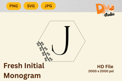 Fresh Initial Monogram - Modern Botanical Letters Product Image 1