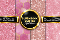 Blush Pink Glitter Digital Papers - 04 Variations Product Image 1