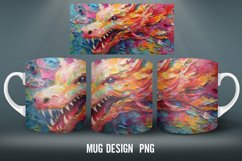 Gragon Mug Wrap Sublimation Designs|Impasto Painting 3D Mug Product Image 4