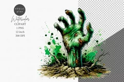 Halloween clipart, Zombie hand clipart, Gothic clipart Product Image 1