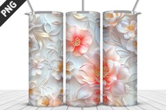 3D Flowers Tumbler Wrap | Sublimation Design | Tumble PNG Product Image 5
