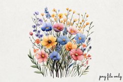 Wild flowers butterflies and dragonfly Clipart PNG Product Image 1