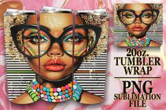 Portrait Paradise: Bold Striped Tumbler, 20oz Product Image 1