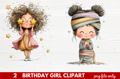 Birthday Girl Clipart | Cute Celebration PNG Illustration Se Product Image 1