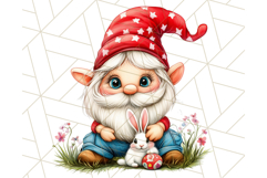 Easter Gnome PNG, Spring Bunny Clipart, Cute Digital Art Product Image 4