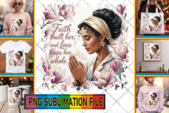 Whimsical Tote Bag Gift Ideas, Praying Woman Product Image 1