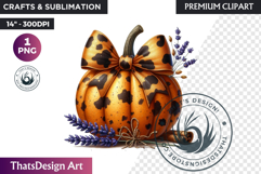 Western Pumpkin Autumn PNG,Cowgirl Coquette bow fall clipart Product Image 1