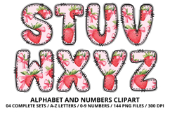 Coquette Strawberry Alphabet PNG Letters &amp; Numbers 300DPI Product Image 4
