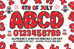 4th July Alphabet png clipart, independence letters doodle Product Image 1