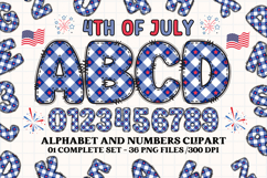 4th July Alphabet png clipart, independence letters doodle Product Image 1