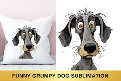 Funny Grumpy Dog Sublimation, Grey Dog sublimation Product Image 1
