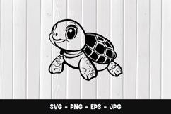 Cute Baby Turtle SVG PNG Product Image 1