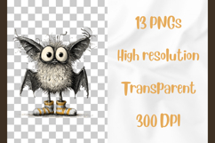 Quirky Bat PNGs | Bats PNGS | Halloween Cartoon Clipart | 13 Product Image 4