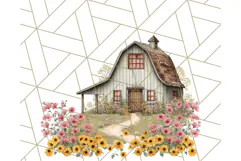 Vintage Cottagecore Barn PNG Clipart, Farmhouse Style Product Image 4