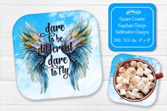 Square coaster Sublimation coaster Motivational quotes Product Image 1