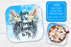 Square coaster Sublimation coaster Motivational quotes Product Image 1