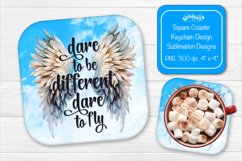Square coaster Sublimation coaster Motivational quotes Product Image 1