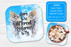 Square coaster Sublimation coaster Motivational quotes Product Image 1