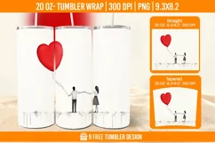 Valentines day Tumbler Wrap Designs, Sublimation Wrap Product Image 1