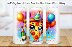 Birthday Food Character Tumbler Wrap Bundle PNG 20 oz Product Image 20