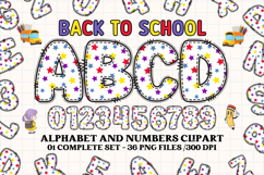 Back to School Alphabet png, letters doodle, school clipart Product Image 1