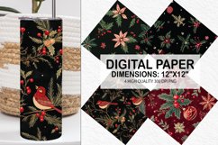 Christmas Embroidery Seamless Digital Paper Product Image 1