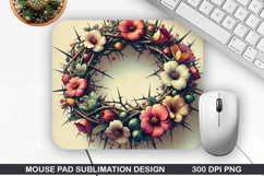 Flower Mouse Pad Sublimation, Easter Mouse Pad PNG Design Product Image 1