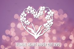 20 Paper Cut Floral Heart , Paper Cut Heart SVG Product Image 21