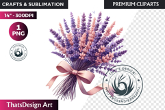 Lavender Clipart PNG, French Country Botanical sublimation Product Image 1