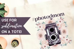 Floral Cameras Clipart, Watercolor Photography Sublimation Product Image 2