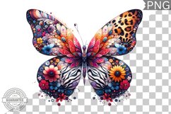 Vibrant Floral Butterfly Sublimation - Clipart PNG Design Product Image 1